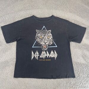Def Leppard Lets Get Rocked 1992 Tour Band T-Shirt Vintage Wash Boxy Fade XL